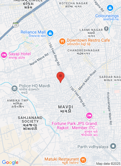 Map showing Rajkot, India