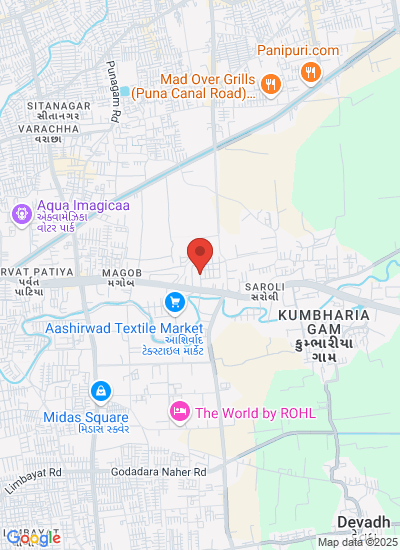 Map showing Surat, India
