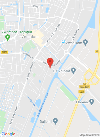 Map showing Veendam, Netherlands