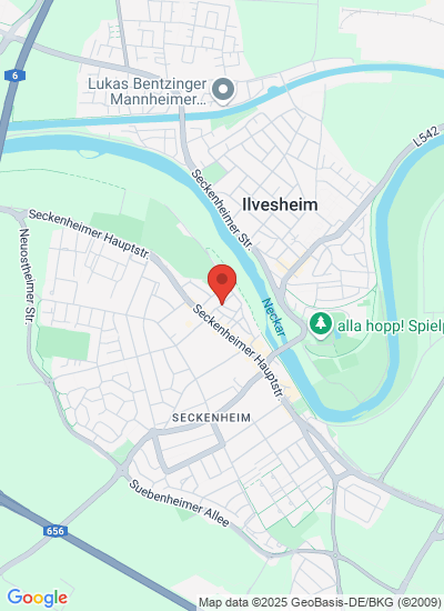Map showing Mannheim, Germany