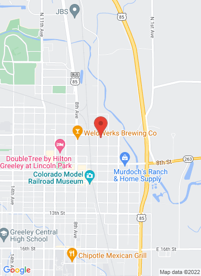 Map showing Greeley, United States