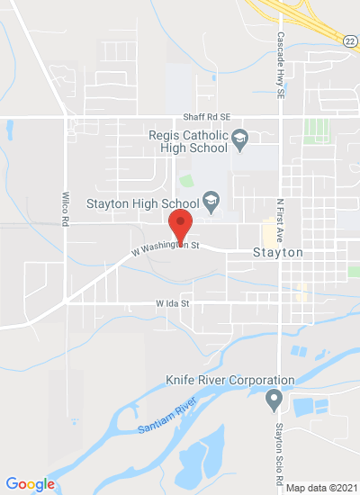 Map showing Stayton, United States
