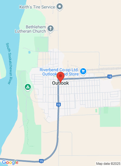 Map showing Outlook,, Canada
