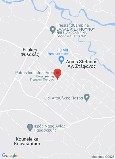 Map showing Patra, Greece
