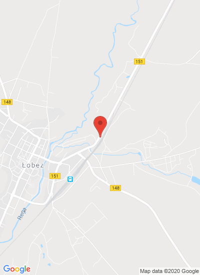 Map showing Lobez, Poland