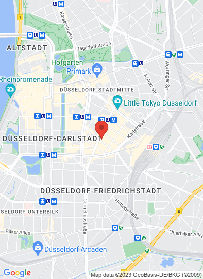 Map showing Düsseldorf, Germany