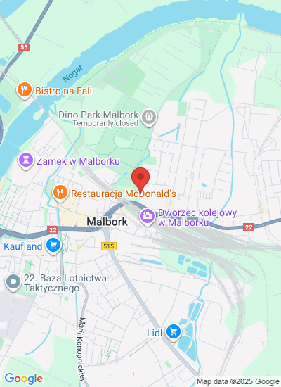 Map showing Malbork, Poland
