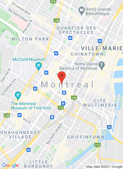 Map showing Montreal, Canada