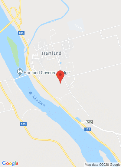 Map showing Hartland, Canada