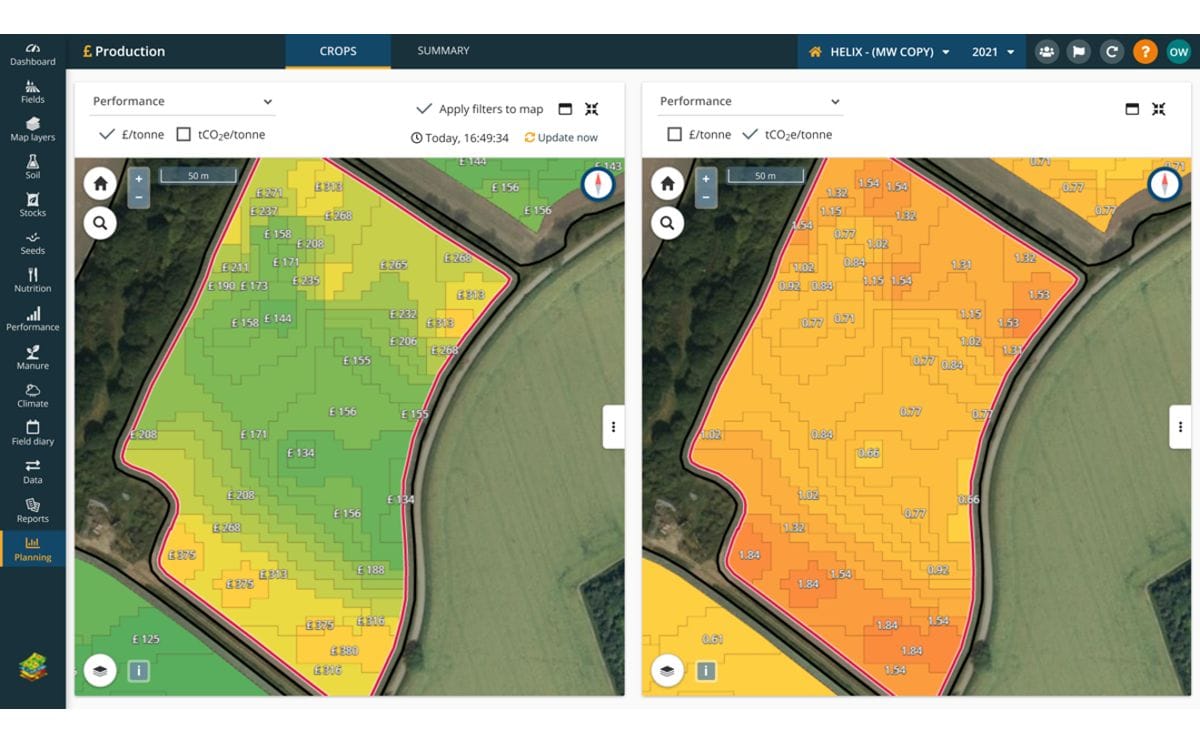 Splitting carbon costs down to sub field level