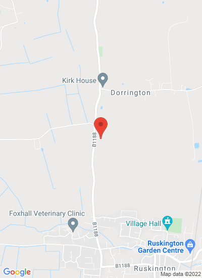 Map showing Dorrington Lincoln, United Kingdom