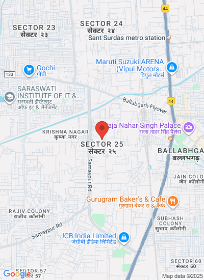 Map showing Faridabad, India