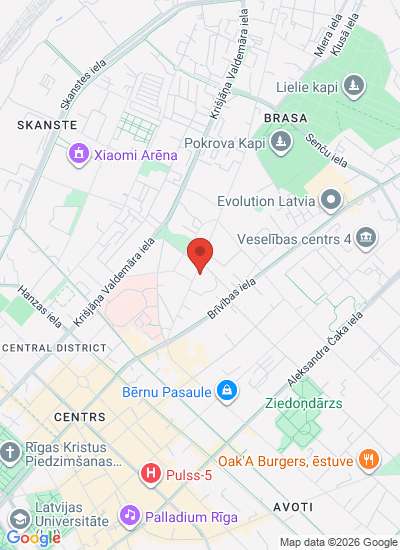 Map showing Riga, Latvia