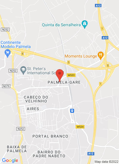 Map showing Palmela, Portugal