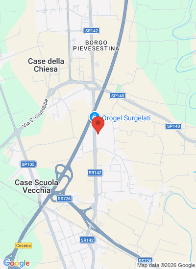 Map showing Cesena, Italy