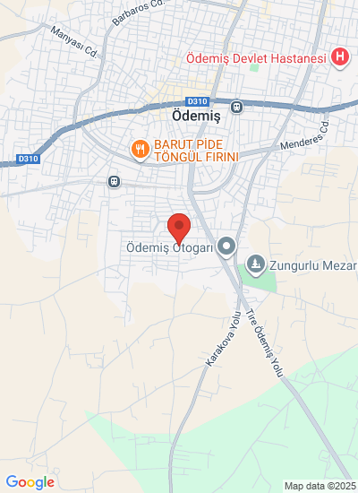 Map showing Ödemiş, Türkiye