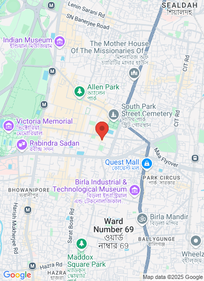 Map showing Kolkata, India