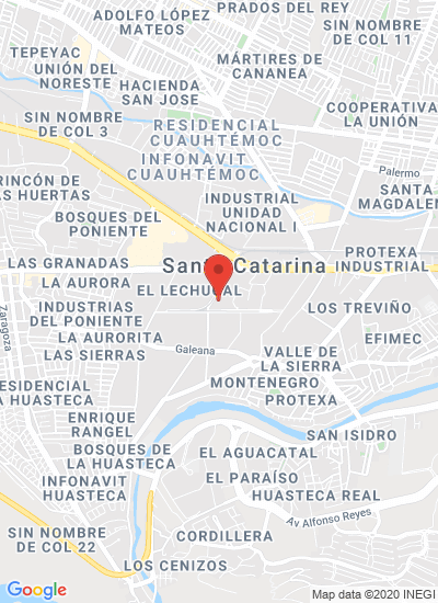 Map showing Santa Catarina, Mexico