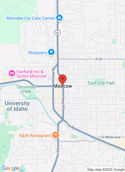 Map showing Moscow, United States