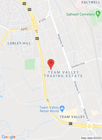 Map showing Gateshead, United Kingdom