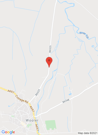Map showing Northumberland, United Kingdom