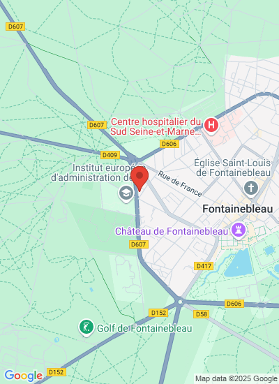 Map showing Fontainebleau, France