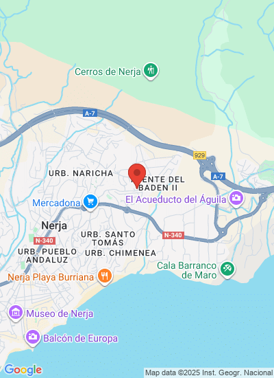 Map showing Nerja, Spain