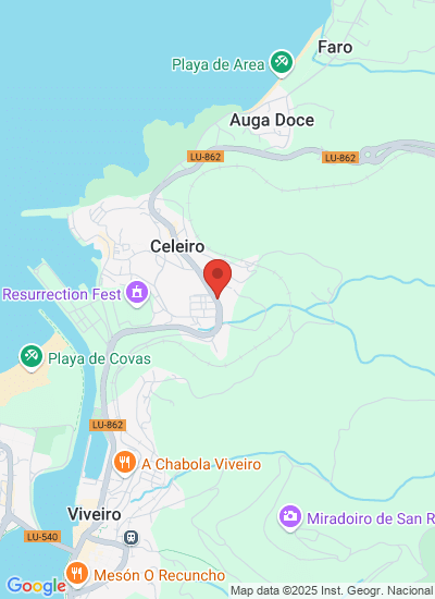 Map showing Viveiro, Spain