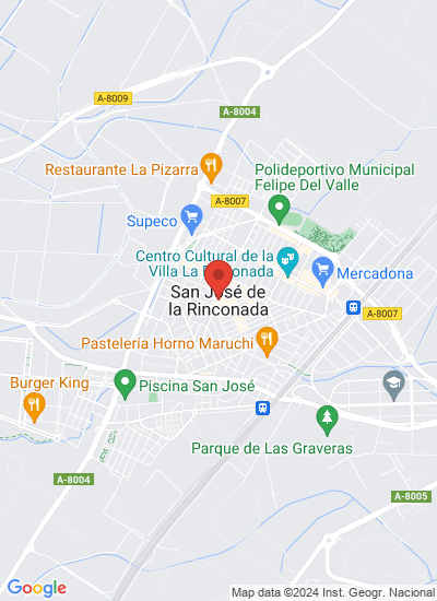Map showing San José de la Rinconada, Spain