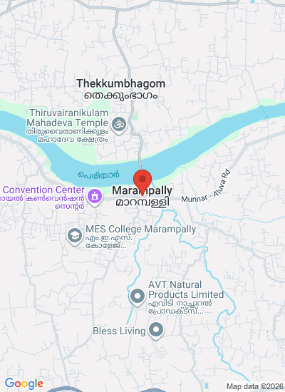 Map showing Aluva, India