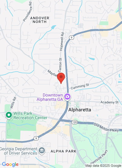 Map showing Alpharetta, United States