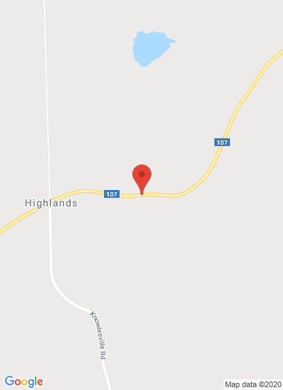 Map showing Glassville, Canada