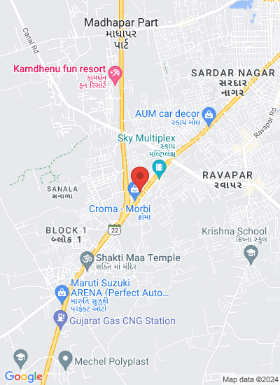 Map showing Morbi, India