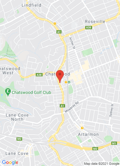 Map showing Chatswood, Australia