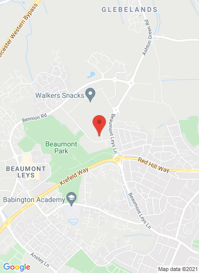 Map showing Leicester, United Kingdom