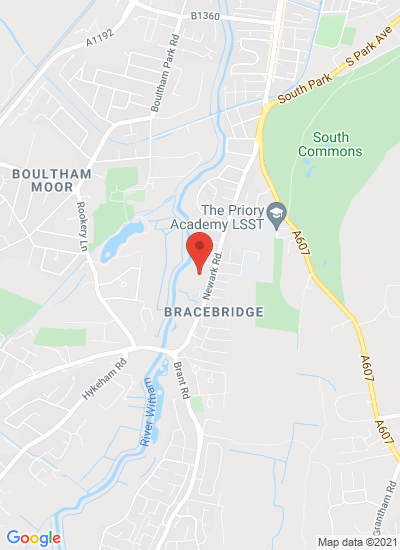 Map showing Lincoln, United Kingdom