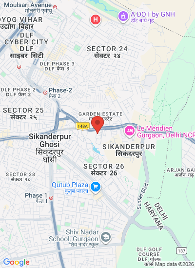 Map showing Gurgaon, India