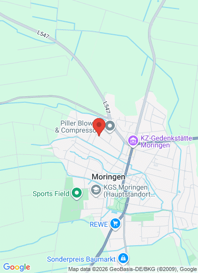 Map showing Moringen, Germany