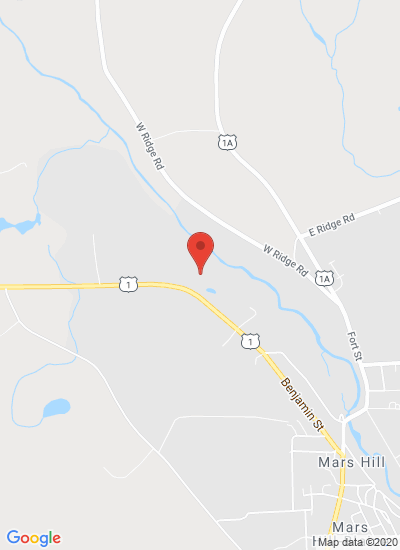 Map showing Mars Hill, United States