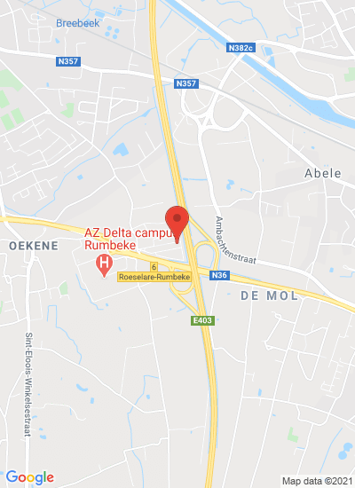 Map showing Roeselare, Belgium