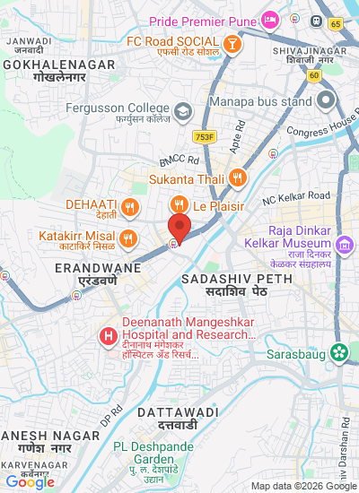 Map showing Pune, India