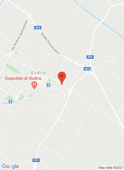 Map showing Budrio, Italy