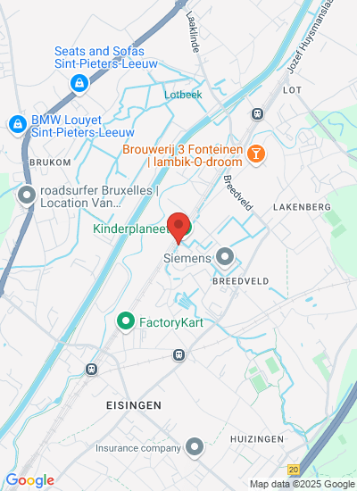 Map showing Huizingen, Belgium