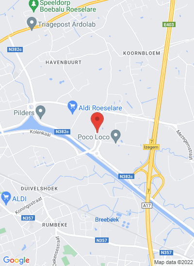 Map showing Roeselare, Belgium