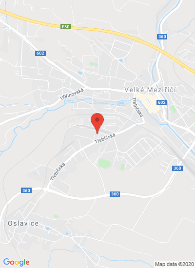 Map showing Velké Meziříčí, Czechia