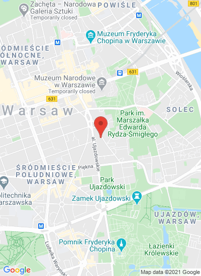 Map showing Warsaw, Poland