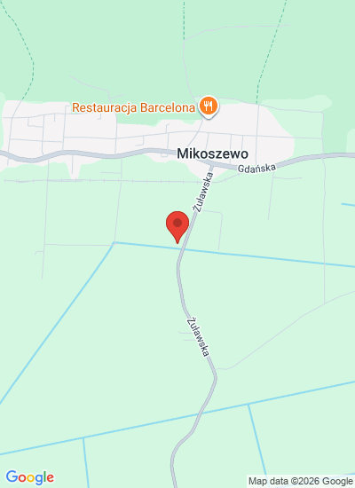 Map showing Mikoszewo, Poland