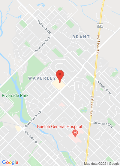 Map showing Guelph, Canada
