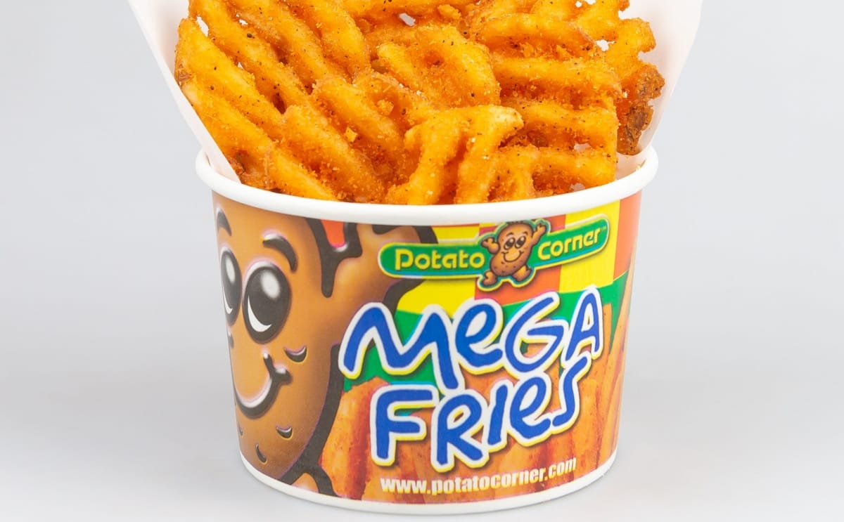 Potato corner product close up