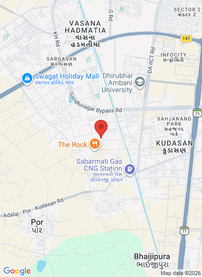 Map showing Gandhinagar, India